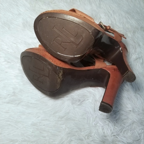 EUC Lauren Ralph Lauren Strappy Sandal Heels 7 - Picture 5 of 7